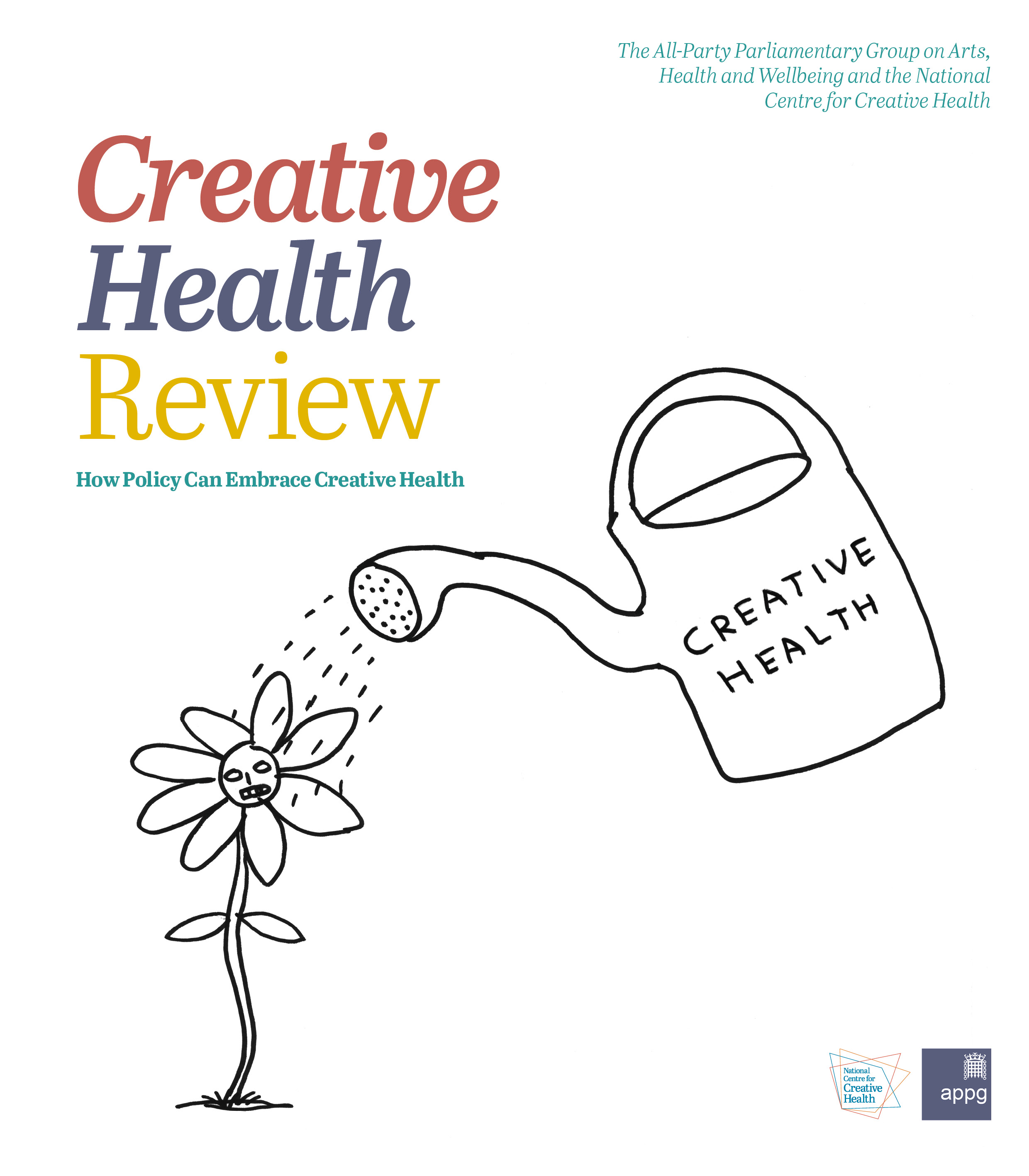 Creative Health Review Front Cover includes Creative Health illustration by David Shrigley
