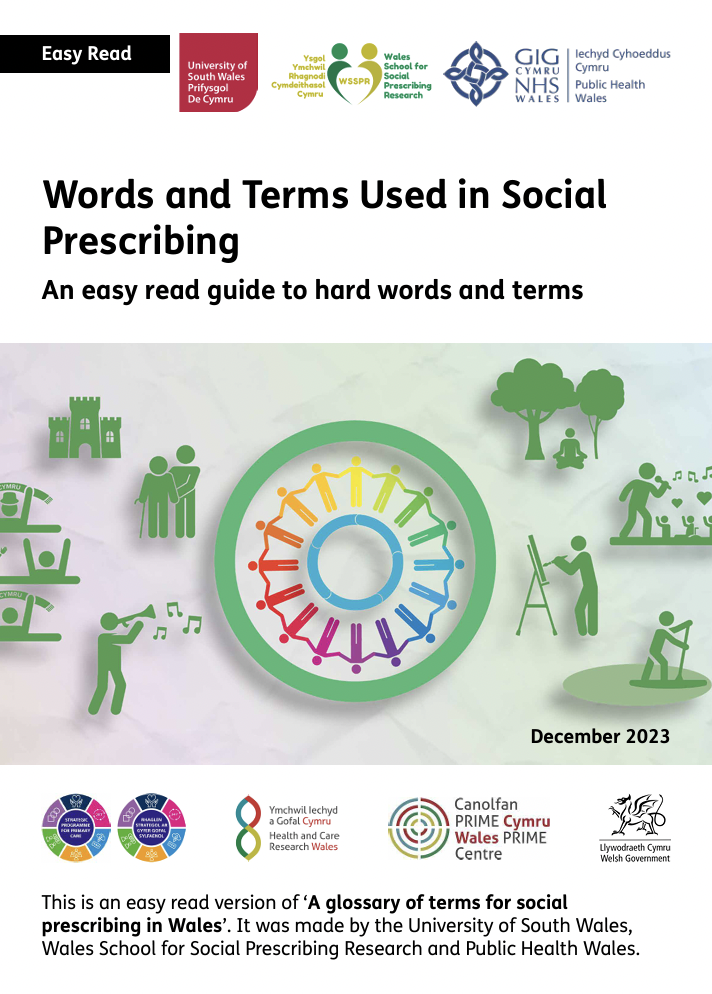 Front cover of new glossary to simplify social prescribing language